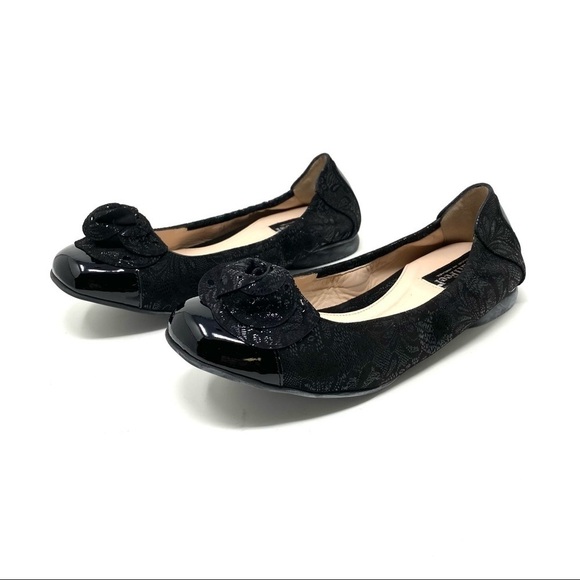 Beautifeel Ivana black patent suede combo ballet flats - Picture 2 of 8